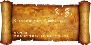 Kronberger Zamfira névjegykártya